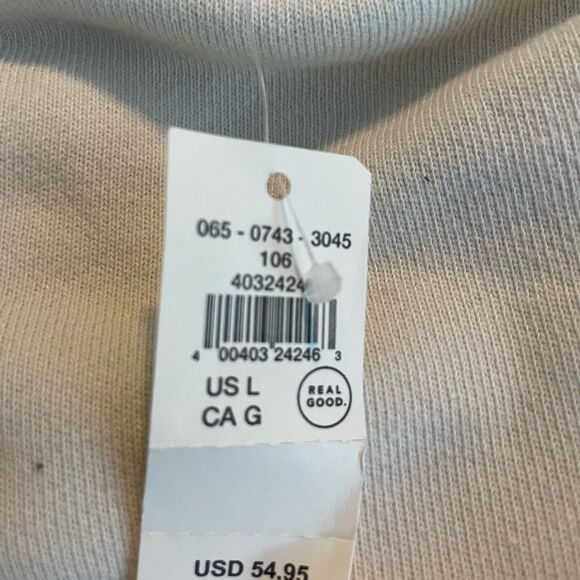 Aerie The Chill Love Crewneck Sweatshirt Cream French Terry Knit Distressed Trim - Picture 5 of 11